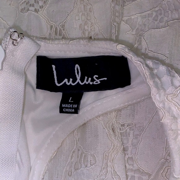 Lulu’s White Lace Flare Cut-Out Back Dress - Picture 11 of 12